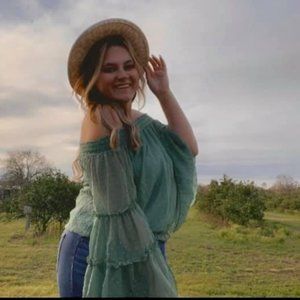 southern belle bell sleeve top